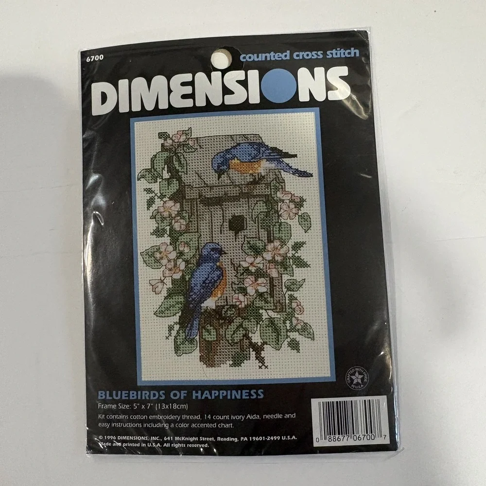 BLUEBIRDS of HAPPINESS Dimensions Counted Cross Stitch Kit 5x7 6700 New SEALED